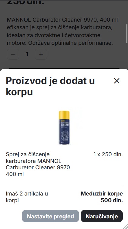potvrda dodavanja