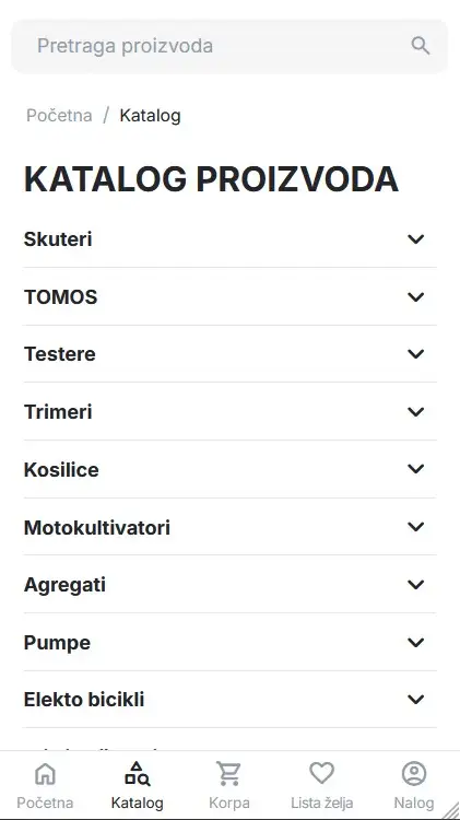otvoreni mobilni meni