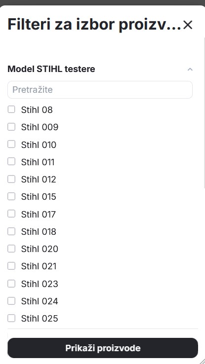 filtrirani rezultati